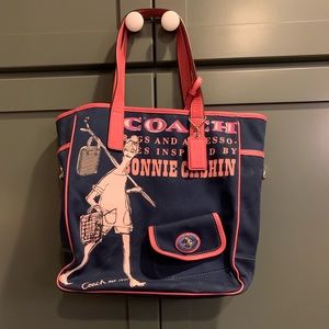 Coach Navy and Pink Tote.